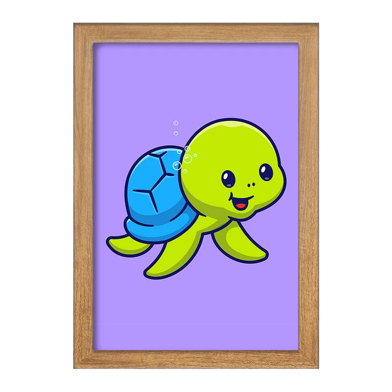 تابلو خندالو مدل حیوانات بامزه لاکپشت کد 29692