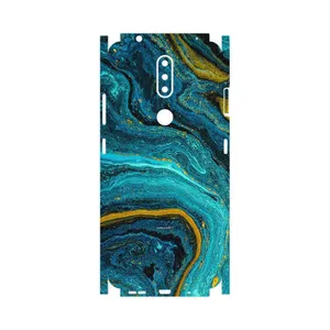 MAHOOT Turquoise marblewith golden streaks-FullSkin Cover Sticker for Nokia 2.4