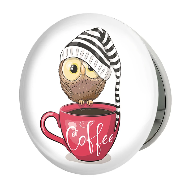 آینه جیبی خندالو طرح قهوه Coffee مدل تاشو کد 22008 