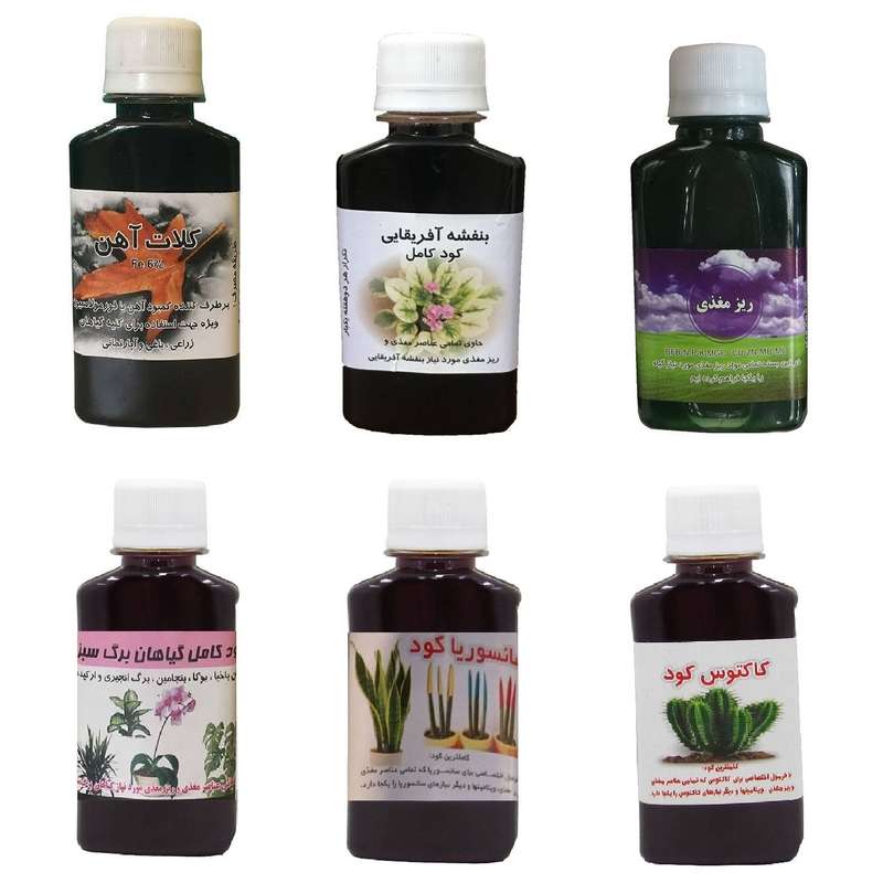 کود مایع کلات آهن و بنفشه آفریقایی و ریز مغذی و گیاهان برگ سبز و سانسوریا و کاکتوس مدل life drop حجم 120 میلی لیتر