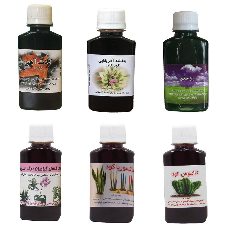کود مایع کلات آهن و بنفشه آفریقایی و ریز مغذی و گیاهان برگ سبز و سانسوریا و کاکتوس مدل life drop حجم 120 میلی لیتر