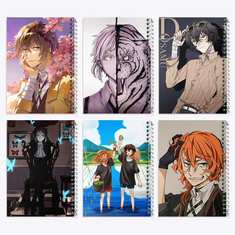 دفتر نقاشی 50 برگ خندالو طرح انیمه سگ های ولگرد بانگو کد 636 مجموعه 6 عددی