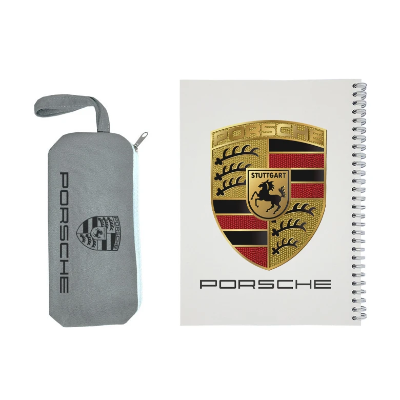 دفتر مشق 50 برگ مدل پورشه به همراه جامدادی