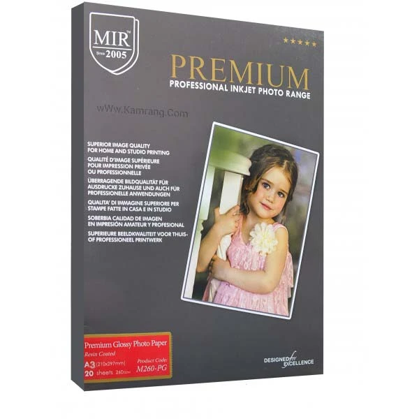 کاغذ چاپ عکس فتوگلاسه میر مدل M260-PG-A3 سایز A3 بسته 20 عددی