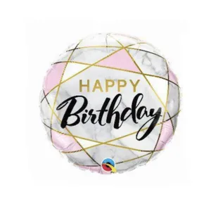 بادکنک فویلی پارتی لند تهران طرح مرمر مدل  happy birthday کد 2011