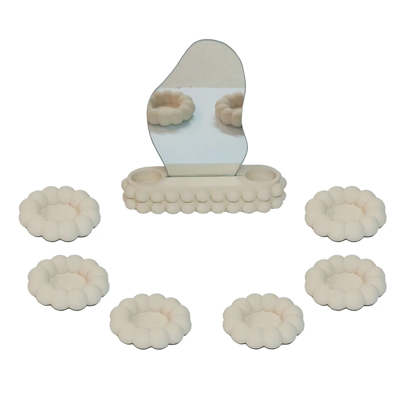 ست هشت تکه هفت سین دکوری بتنی مدل مرواریدی کوچک