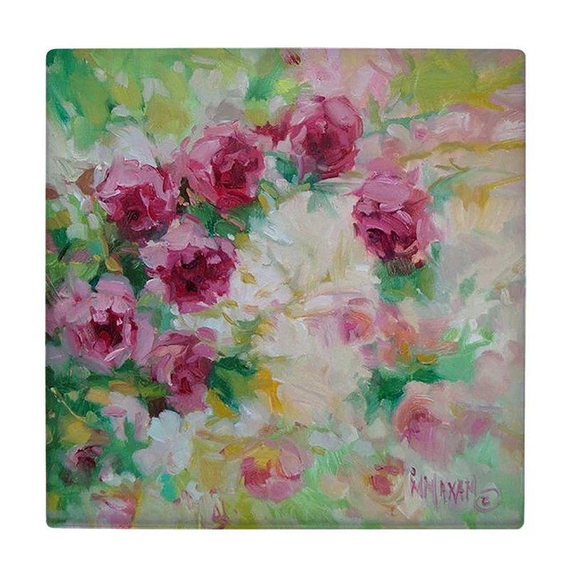 زیر لیوانی  طرح نقاشی بوته های گل کد    5989786_4907