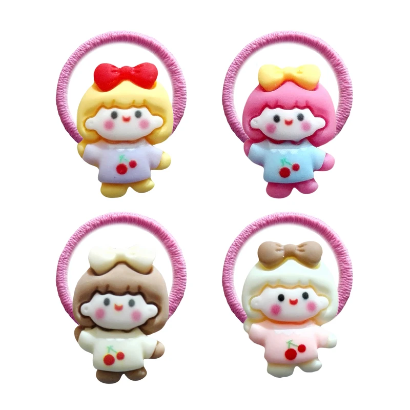 کش مو دخترانه مدل دختر گیلاسی مجموعه چهار عددی 