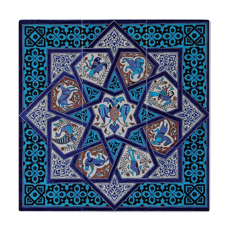 کاشی کارنیلا طرح کاشیکاری سنتی ایرانی مدل لوحی کد klh2269