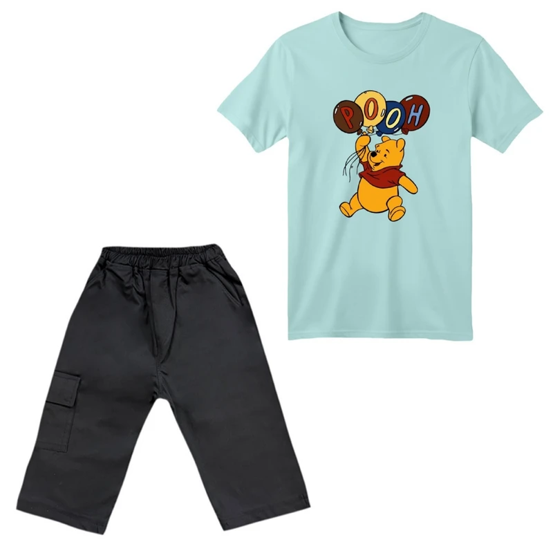 ست تی‌شرت آستین کوتاه و شلوارک پسرانه مدل پو کد ۱۶