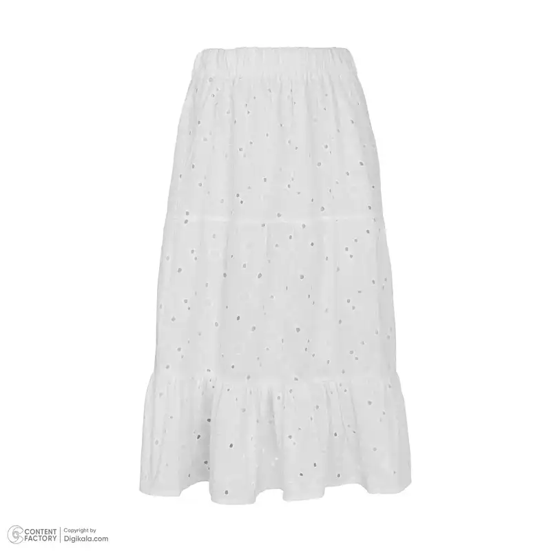 دامن چیندار زنانه مدل 101 رنگ سفید