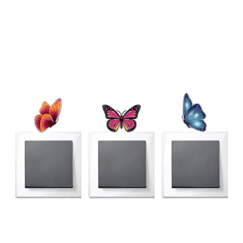 استیکر کلید و پریز طرح پروانه ها کد 01 مجموعه 3 عددی