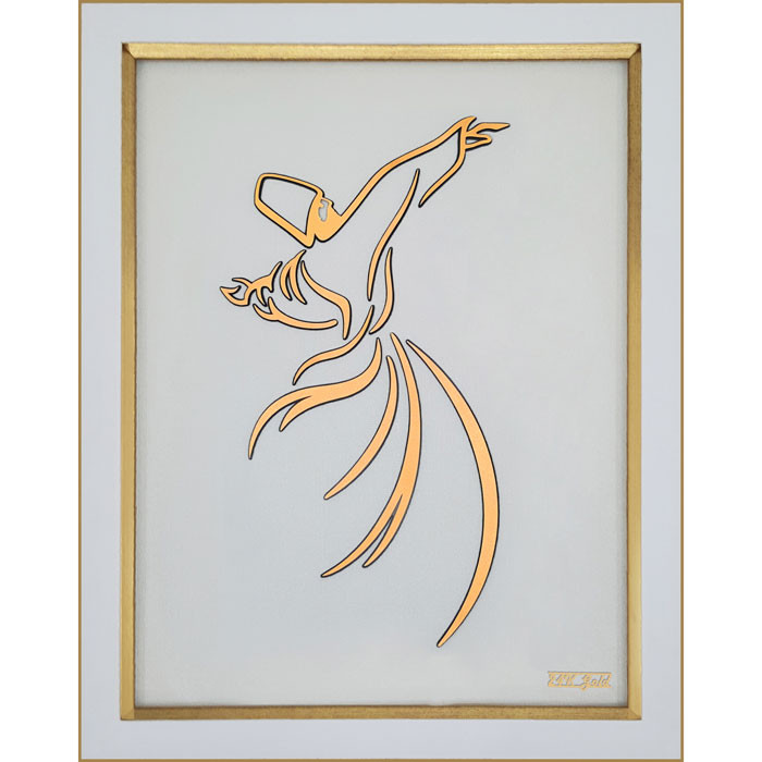 تابلو طلاکوب زرین هنر ایران مدل سماع