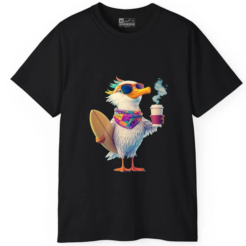 تی‌شرت آستین کوتاه مردانه پاد آفرین مدل حیوانات مرغ دریایی کد 1821