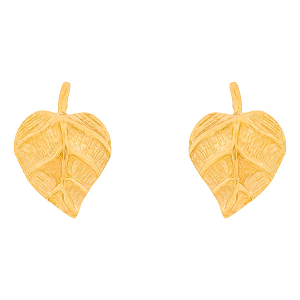 گوشواره میخی طلا 18 عیار زنانه وی گالری مدل برگ کد E0143