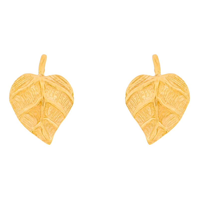 گوشواره میخی طلا 18 عیار زنانه وی گالری مدل برگ کد E0143