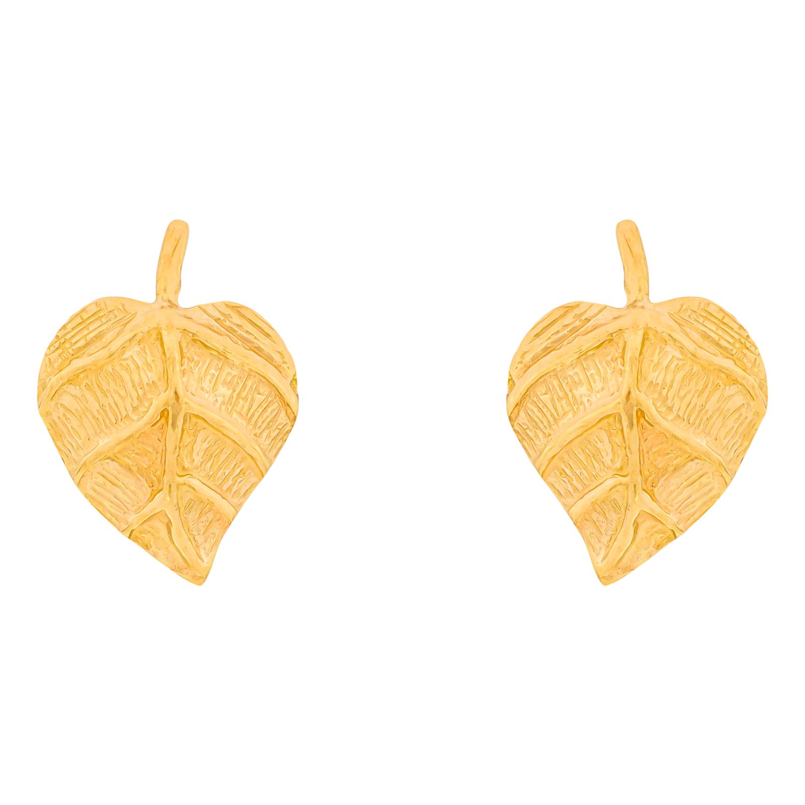 گوشواره میخی طلا 18 عیار زنانه وی گالری مدل برگ کد E0143 -  - 1