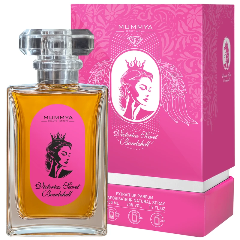 اکستریت پرفیوم زنانه مومیا مدل ویکتوریا سکرت بامب شل با رایحه خنک حجم 50 میلی لیتر