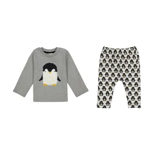 ست تی شرت و شلوار بچگانه رابو مدل پنگون  کد 1502