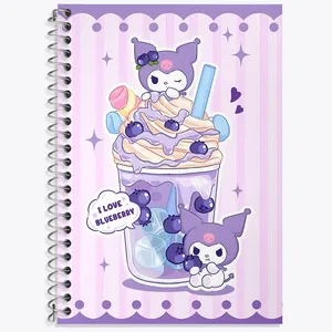 دفتر زبان 50 برگ خندالو مدل دو خط طرح کرومی (Kuromi) کد N4203