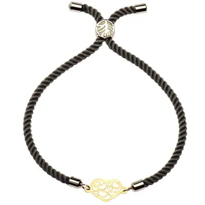 دستبند طلا 18 عیار زنانه الن نار طرح قلب مدل N1957