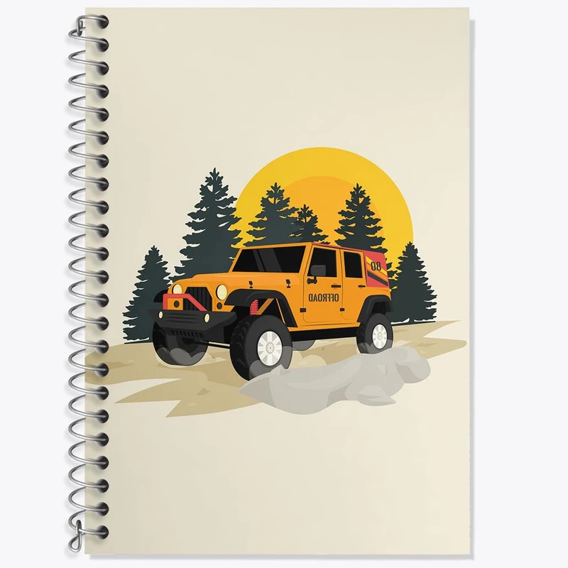 دفتر زبان 50 برگ خندالو مدل دو خط طرح آفرود Off Road کد 26296