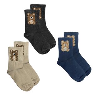 جوراب ساق بلند پسرانه تن پوش هنگامه مدل بوکله تدی مجموعه 3 عددی