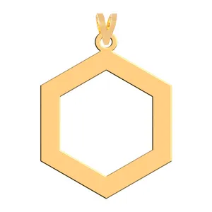 آویز گردنبند طلا 18 عیار زنانه فرشته مدل شش ضلعی WNL-000154