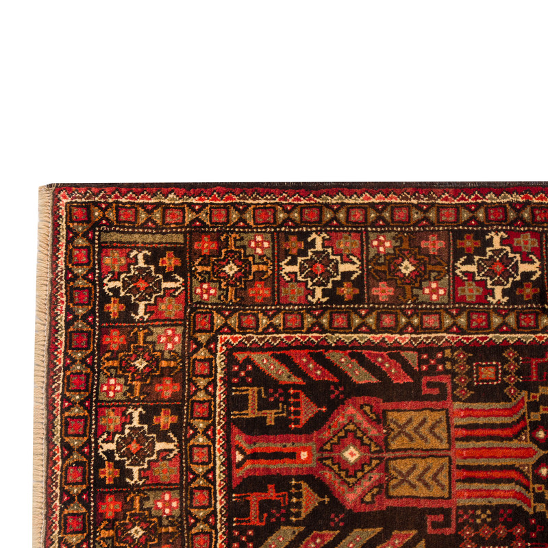 فرش دستبافت دو و نیم متری طرح نقشه بلوچ  کد 42.4893