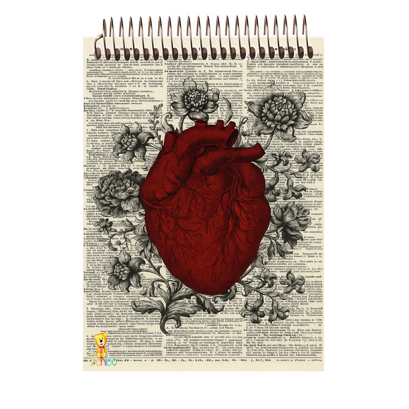 دفتر شطرنجی 100 برگ بانیبو مدل  قلب کد 1154