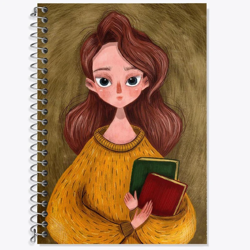 دفتر زبان 50 برگ خندالو مدل سه خط طرح دخترونه کد 1640