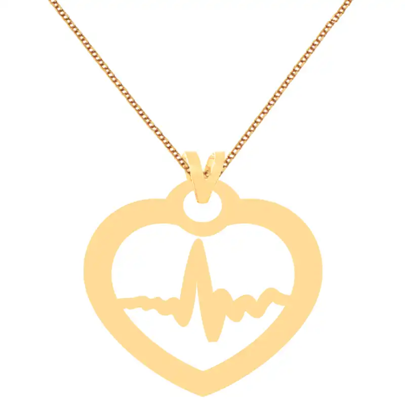 گردنبند طلا 18 عیار زنانه کرابو طرح ضربان قلب مدل Kr70630
