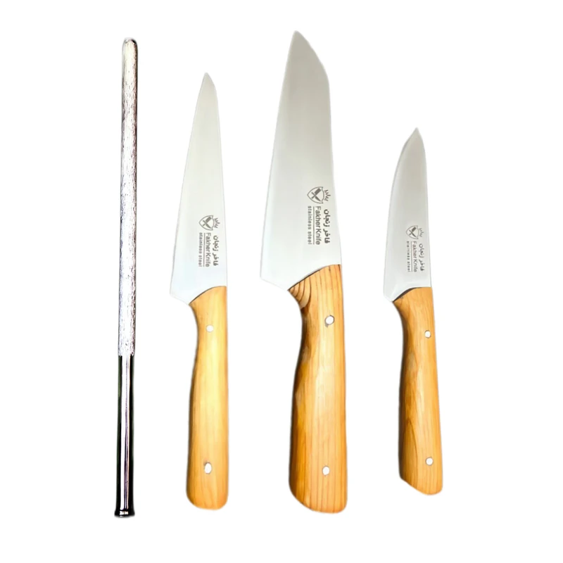 سرویس ۴ پارچه چاقوی آشپزخانه فاخرزنجان مدل اقتصادی ۰۱
