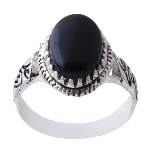 انگشتر نقره مردانه بازرگانی میلادی مدل سنگ عقیق کد AM_0179