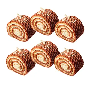 شمع بیزوکس طرح رولت کیک مجموعه شش عددی