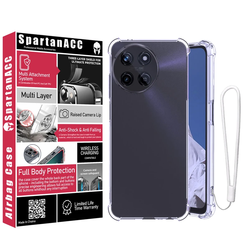 کاور اسپارتان مدل Airbag Strap مناسب برای گوشی موبایل ریلمی Realme 11 4G به همراه بند آویز