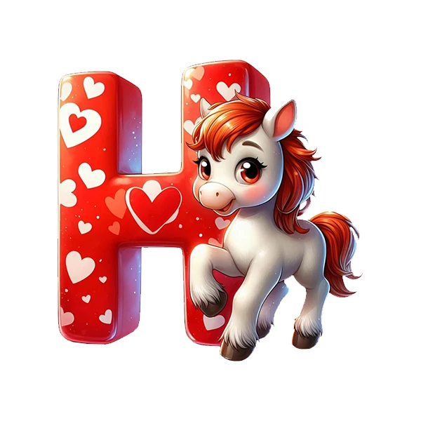 استیکر پارچه و لباس پاد آفرین طرح اسب و حرف H کد 1593