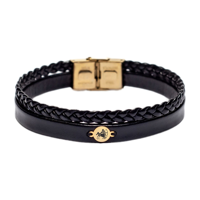 دستبند طلا 18 عیار مردانه لیردا مدل نماد ماه تولد آذر