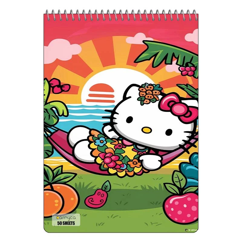 دفتر نقاشی 50 برگ سیمی کارنیکا طرح هلو کیتی hello kitty کد 84132