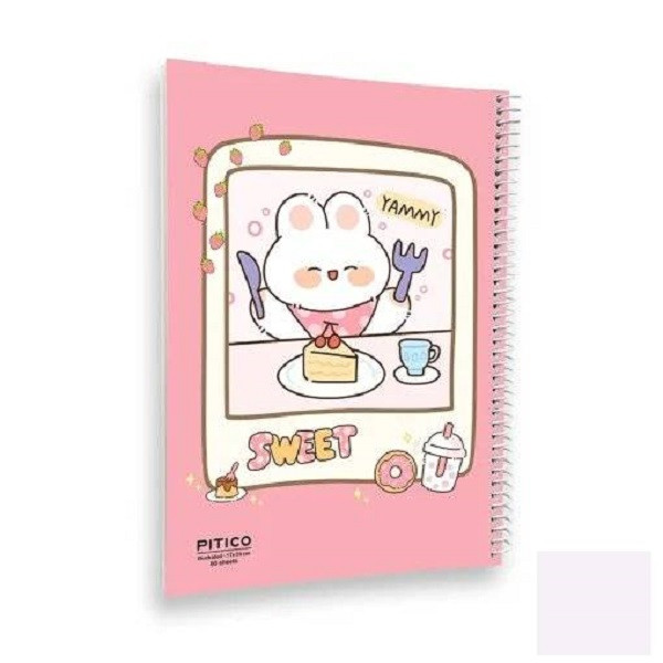 دفتر مشق 60 برگ پیتیکو مدل حاشیه دار طرح خرگوش تپل