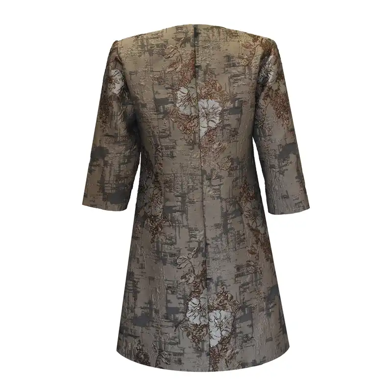 مانتو کتی زنانه مدل ژاکارد یقه گرد