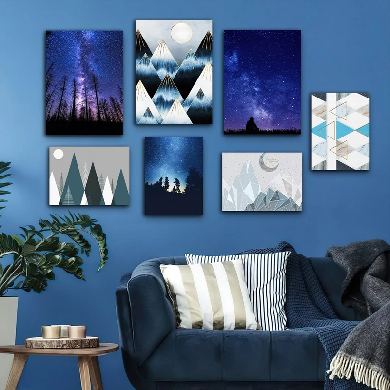 تابلو شاسی بکلیت طرح کوه و کهکشان و ماه مدل SH-652 مجموعه 7 عددی