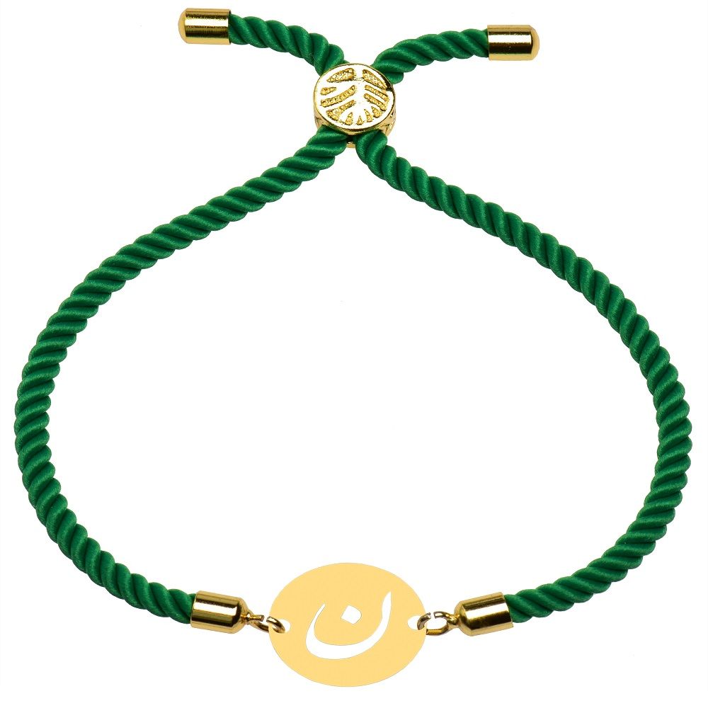 دستبند طلا 18 عیار زنانه کرابو طرح حرف ن مدل kr101444 -  - 1