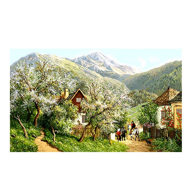 نخ و نقشه تابلوفرش طرح منظره کد 23190