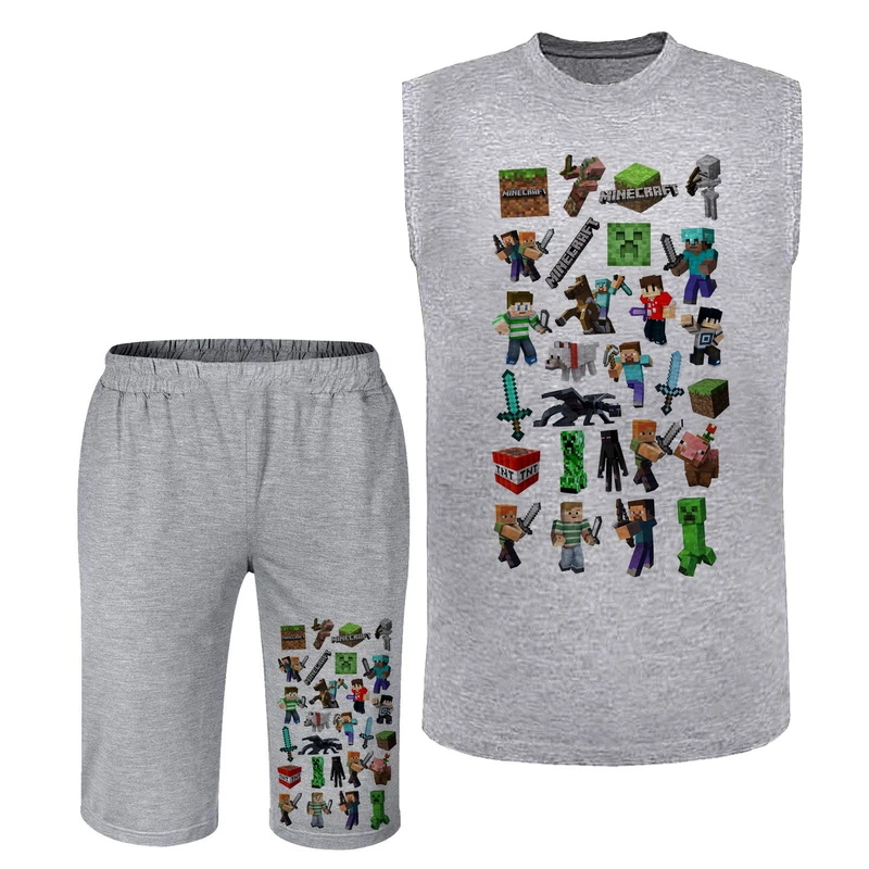 ست تاپ و شلوارک مردانه مدل ماینکرفت A372