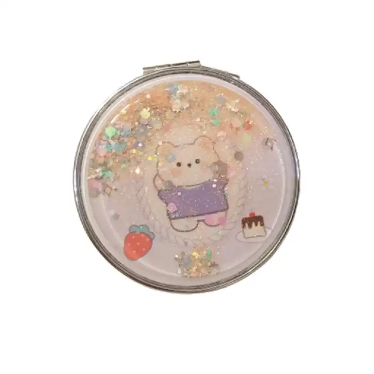 آینه جیبی مدل آکواریومی طرح خرس و آلبالو