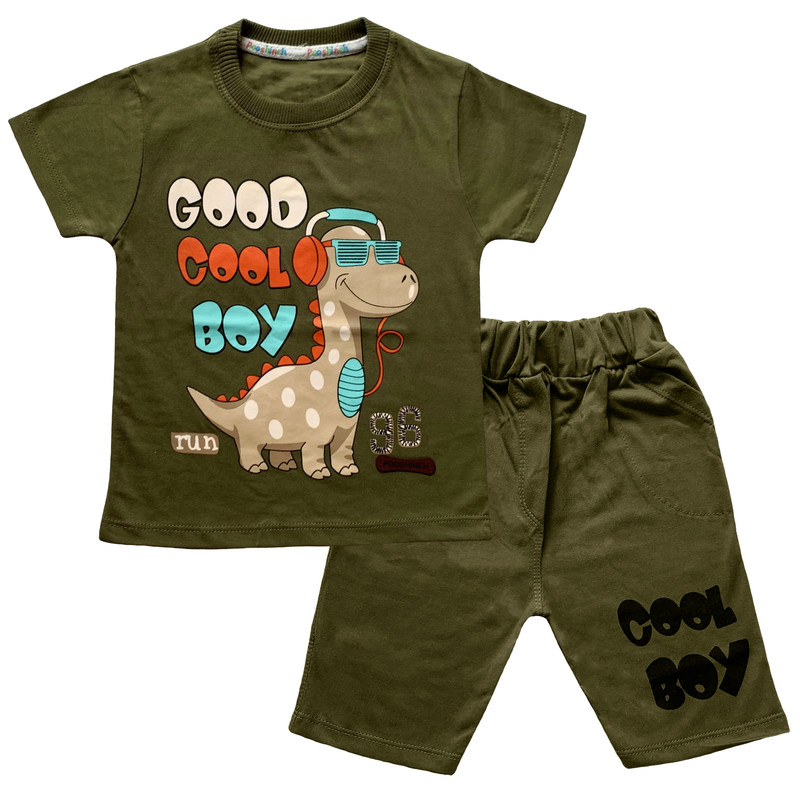 ست تی شرت و شلوارک نوزادی طرح Cool Boy کد FF-218