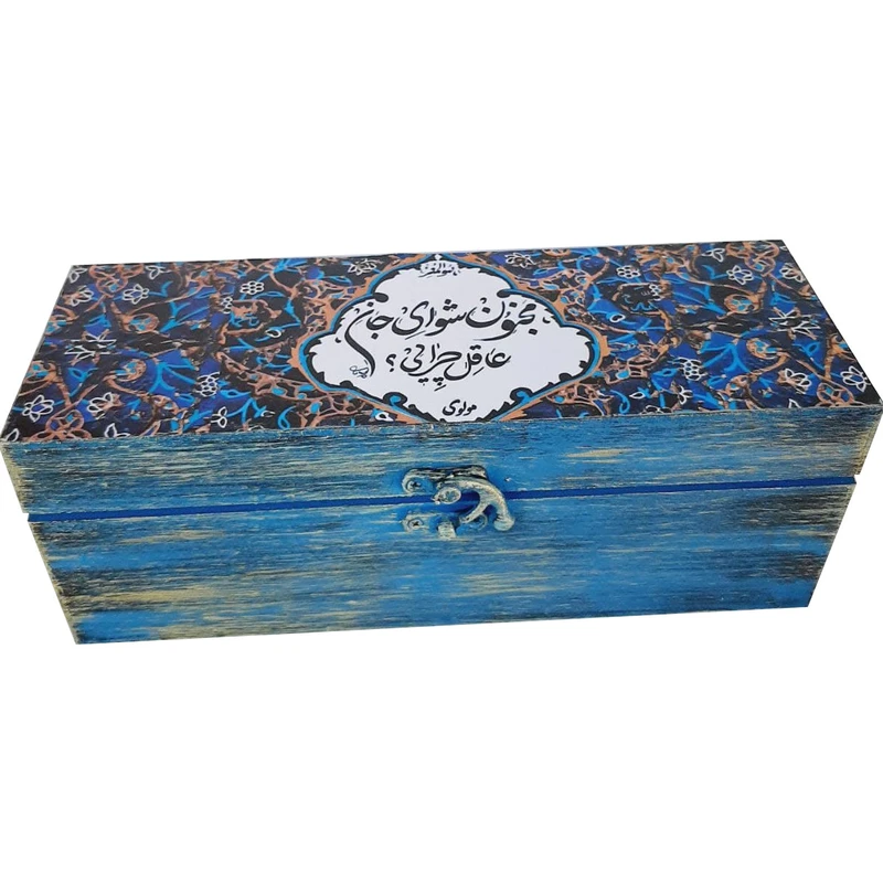 جعبه چوبی مدل سنتی طرح کاشی کد WB14