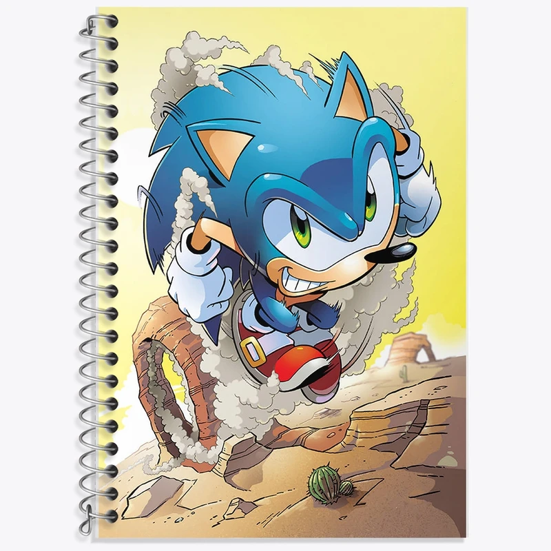 دفتر زبان 50 برگ خندالو مدل دو خط طرح سونیک (Sonic) کد F2206