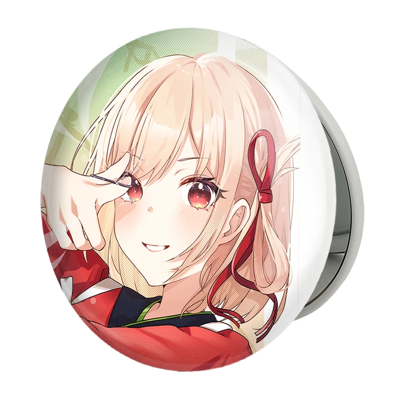 آینه جیبی خندالو طرح چیساتو انیمه لیکوریس ریکویل Lycoris Recoil مدل تاشو کد 23020 